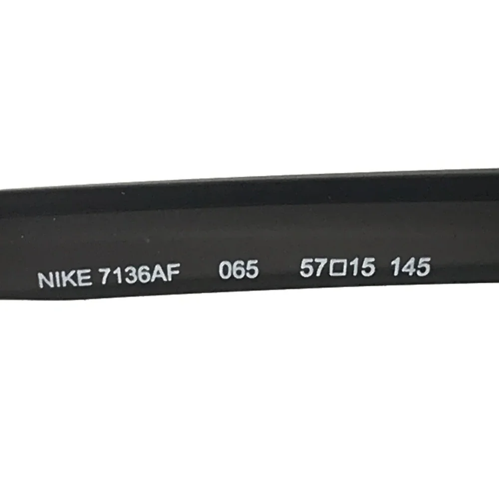 Nike Eyeglasses Frames 7136AF 065 Matte Black Red Rectangle Half Rim 57-15-145